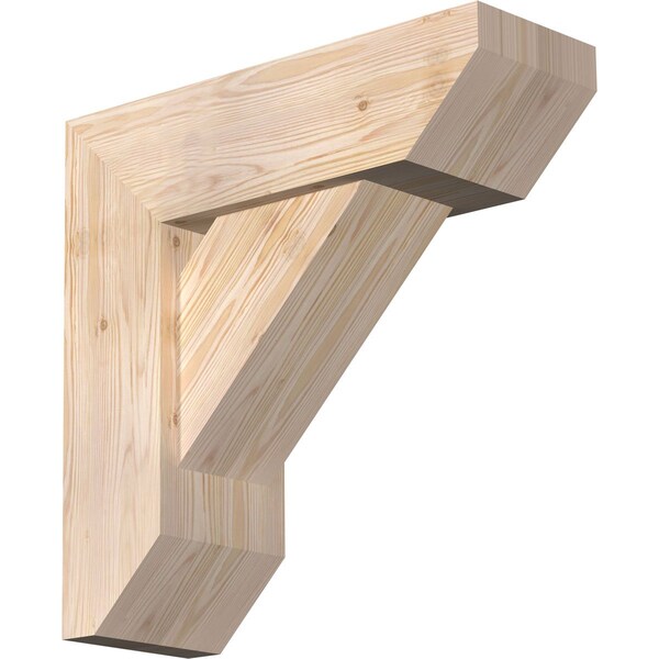 Ekena Millwork Traditional Slat Smooth Bracket w/ Offset Brace, Douglas Fir, 7 1/2"W x 22"D x 22"H BKT0806X22X22TRA06SDF - main